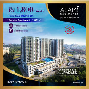Residensi Alami Service Apartment | 1,081sf | Starting price from RM473K* from RM1,800/month @ Section 13 Shah Alam