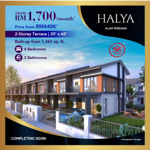 Halya | 2-Storey Terrace 20' x 65' - Starting From RM440K* @ Alam Perdana